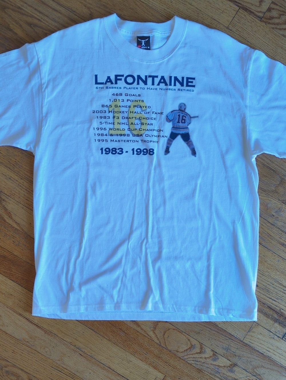Buffalo Sabres #16 Pat LaFontaine Retirement T-shirt